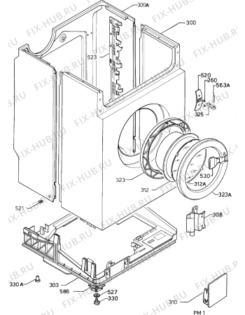 Взрыв-схема стиральной машины Rex R6LA - Схема узла Cabinet + armatures